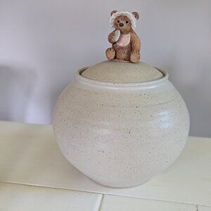 VTG Bear Cookie Jar Signed Pellelier 1981 Ceramic Pottery 9.5" NC Studio Nursery
